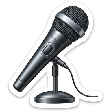 microphone with AI letters sticker
