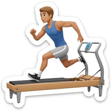 guy running workout pilates reformer  sticker
