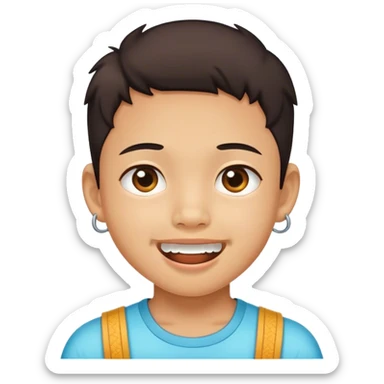 A Chinese kid with braces sticker