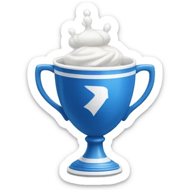 blue and white winner's cup sticker