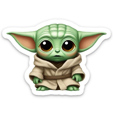 Baby Yoda is very confused and all red sticker