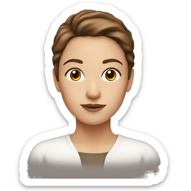 white woman with brown hair and brown eyes sticker
