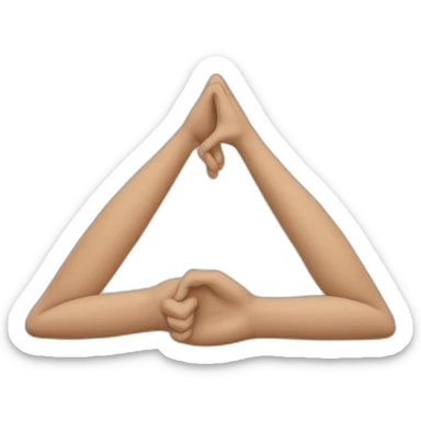 triangle formed with hands, index finger and thumbs touching sticker