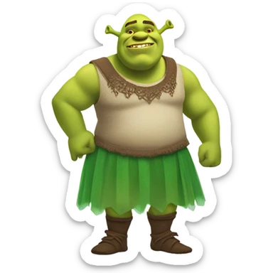 Shrek with a tutu  sticker