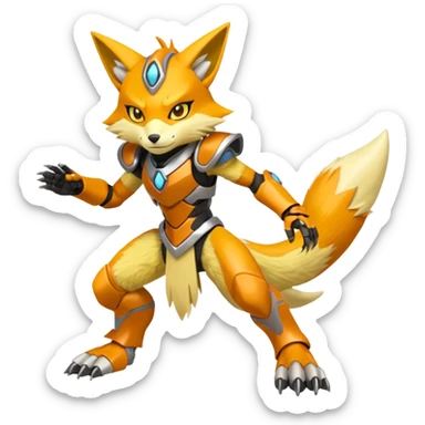 Ratchet-Lombax-Zerora-Vernid-Renamon-fusion, full body  sticker