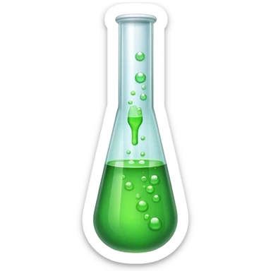 test tube with green liquid sticker
