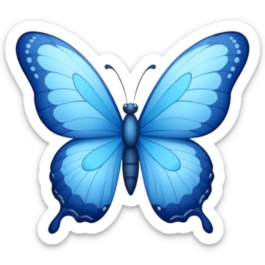Blue butterfly with letter sticker