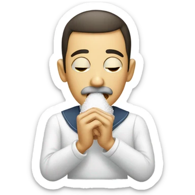 A person sniffing salt  sticker