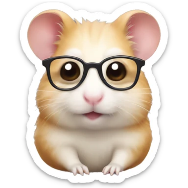Hamster in glasses  sticker