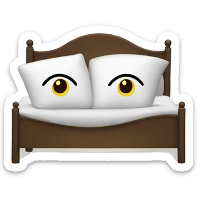 Laying in bed with a head at pillow with eyes wide open sticker