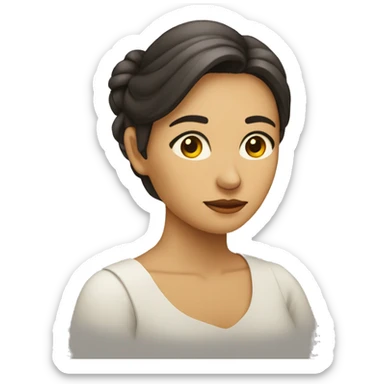 mujer pensado con un signo de pregunta sticker