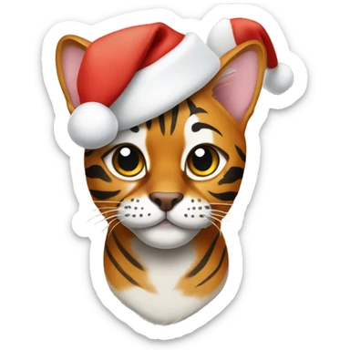 Bengal wearing Christmas hat sticker
