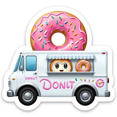 big donut truck with donut decals, frosting decals and sprinkle decals sticker