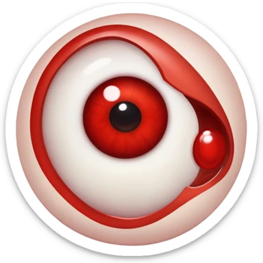 Irritated eyeballs from allergiss sticker