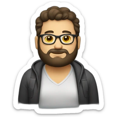 chubby venezuelan programmer with beard and glasses sticker