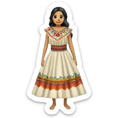 un vestido de indígena mexicano bordado sticker