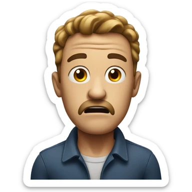 Make a picture of a man that looks scared  sticker