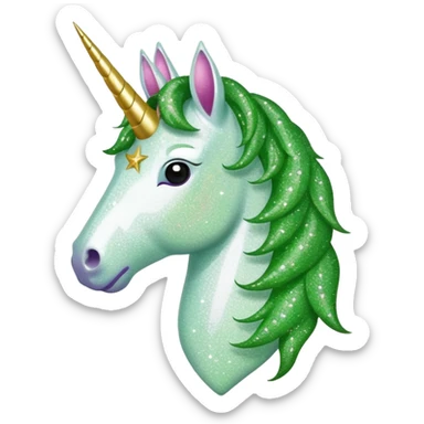 Weed leaf with a Glitzer unicorn sticker