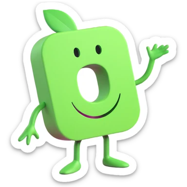 a silly green enterprise, playful and whimsical sticker