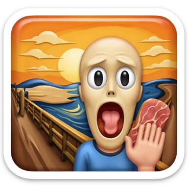 Edvard munch scream with SPAM MEAT landscape  sticker