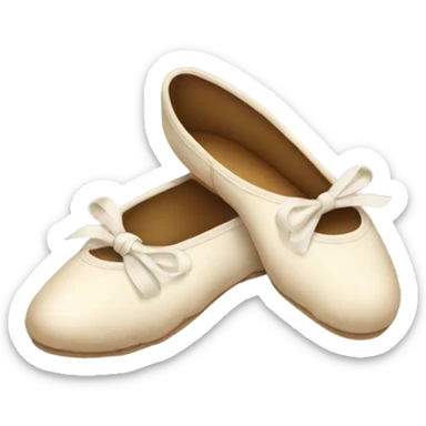cream dirty Ballet shoes  sticker
