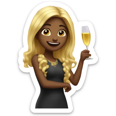 Girl saying happy New Year’s Eve  sticker