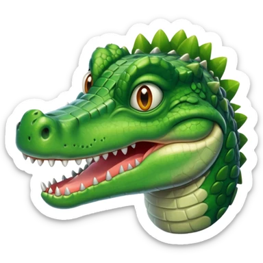 crocodile face and plane sticker