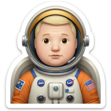 astronaut very fat man sticker