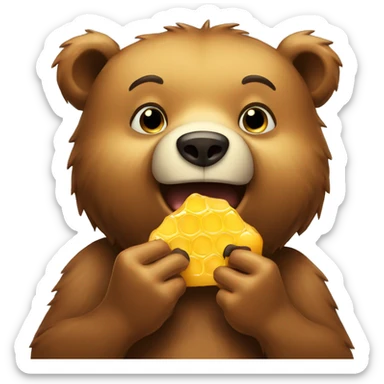 Bear eating honey sticker