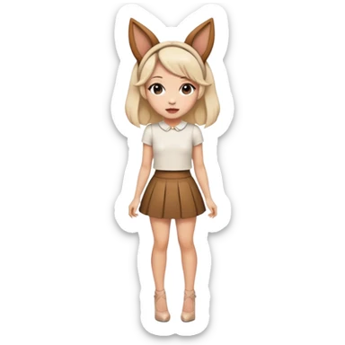 Girl dressed like a dog and in short skirt and short top and heels sticker