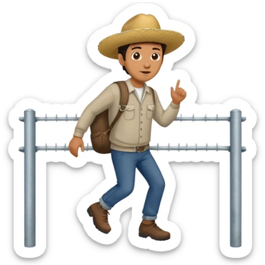 Mexican guy hopping border  sticker