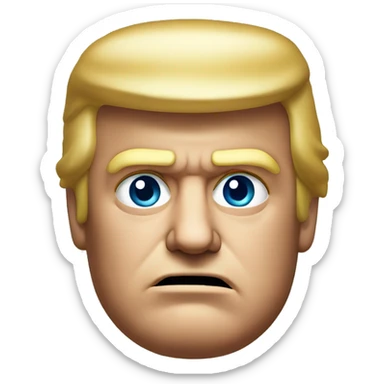 Semi-realistin Donald Trump head with serious face sticker