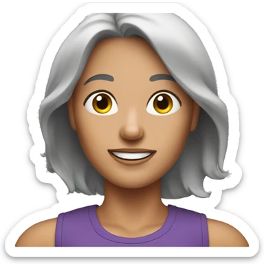 Grey hair fitness woman sticker