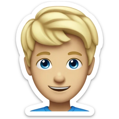 smiling blonde boy with blue eyes  portrait sticker