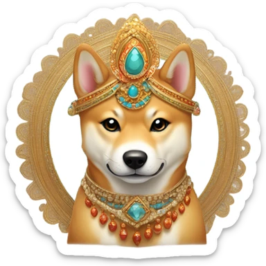 Shiba Inu as Indian god sticker