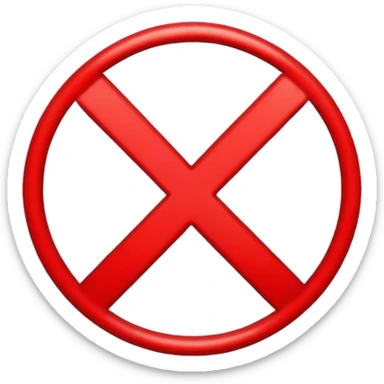 red X symbol with outline sticker