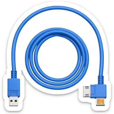 8 bit pixel art ethernet cable with RJ45 connector emoji sticker