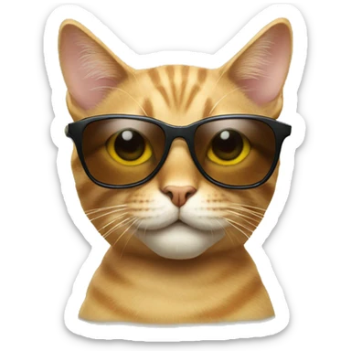 Cat with sunglasses sticker