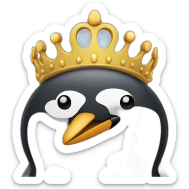 Pingouin avec une couronne  sticker