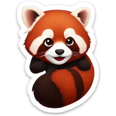 red panda kiss sticker
