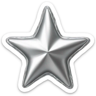 3D silver star with liquid texture sticker
