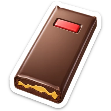 a chocolate bar being sold sticker