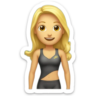 Mujer rubia con tabla de surf sticker