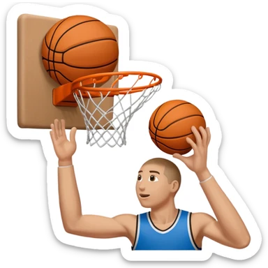 two cutout hands dunking a basketball sticker