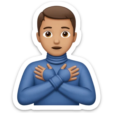 Man with hands gripped around neck crossed like he is choking sticker