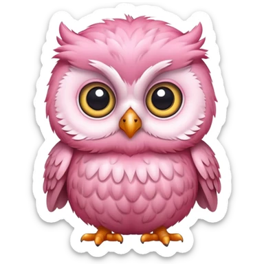 cute pink baby owl sticker