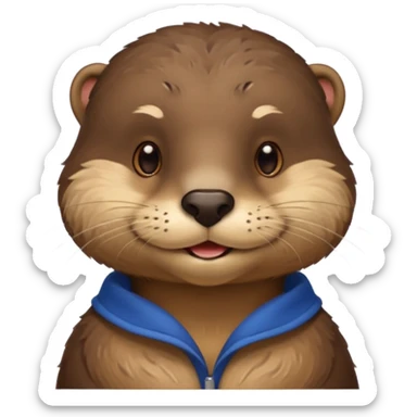 a flirty italian male otter smirking sticker