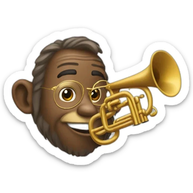 singe qui fais trompette sticker