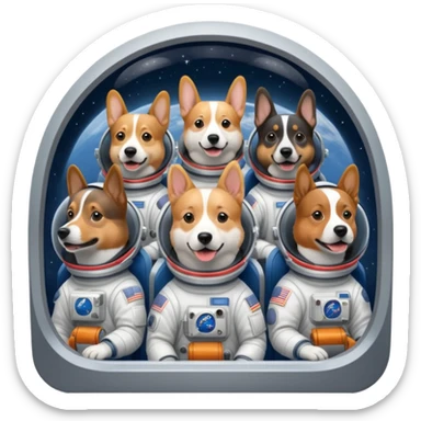 dogs flying space shuttle sticker