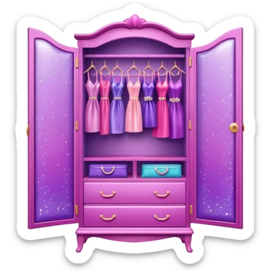 barbie wardrobe with glitter sticker